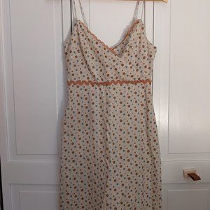 Polka Dot Spaghetti Strap Summer Dress with Ricrac and Lace Trim